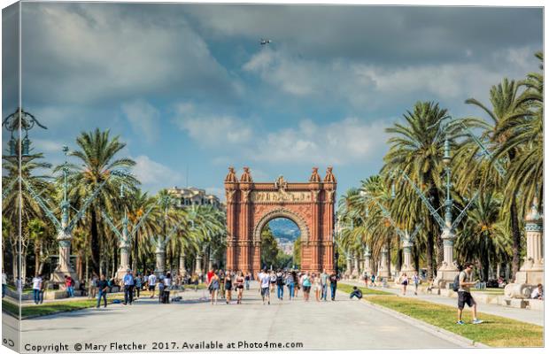 Arc de Triomf, Barcelona Canvas Print by Mary Fletcher