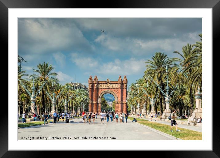 Arc de Triomf, Barcelona Framed Mounted Print by Mary Fletcher