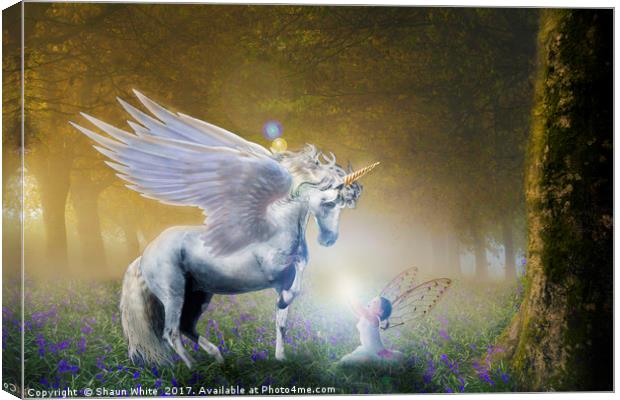 Bluebell Unicorn Canvas Print by Shaun White