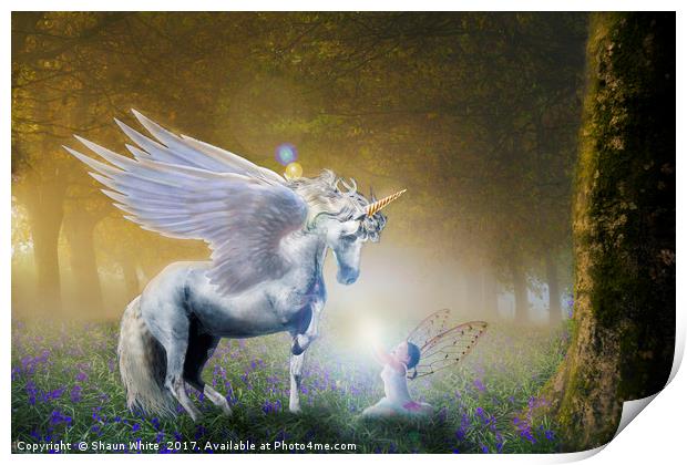 Bluebell Unicorn Print by Shaun White