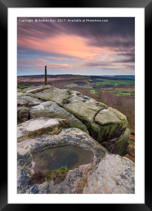 Birchen Edge Framed Mounted Print by Andrew Ray