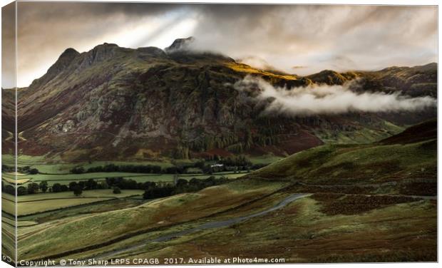 CLOUD IN THE GREAT LANGDALE VALLEY Canvas Print by Tony Sharp LRPS CPAGB