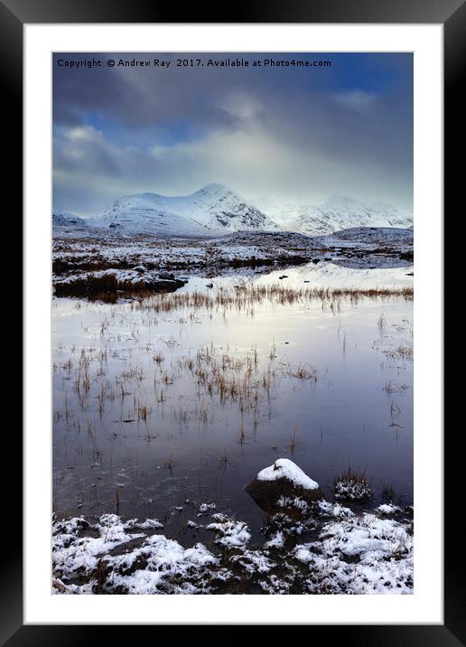 Snowy Morning (River Ba) Framed Mounted Print by Andrew Ray