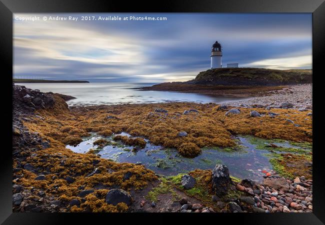 Arnish Point Lighthouse Framed Print by Andrew Ray