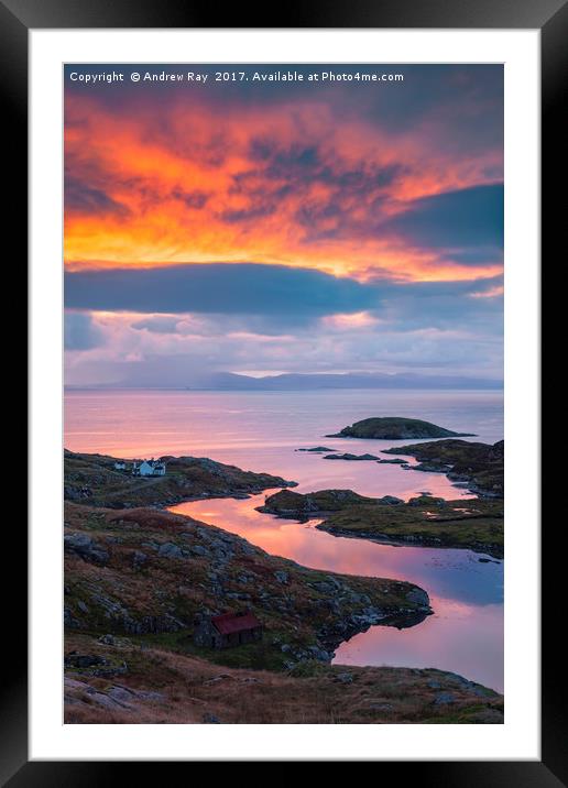 Sunrise over Loch Ob Leasaid Framed Mounted Print by Andrew Ray