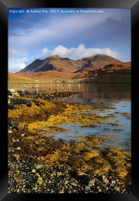 North Harris Reflections (Loch Bun Abhainn Eadarra Framed Print by Andrew Ray