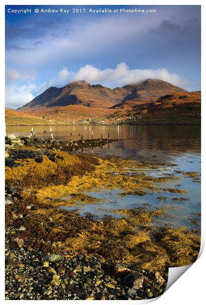 North Harris Reflections (Loch Bun Abhainn Eadarra Print by Andrew Ray