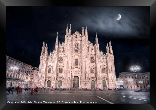 Milan Cathedral  at night Framed Print by Daniela Simona Temneanu