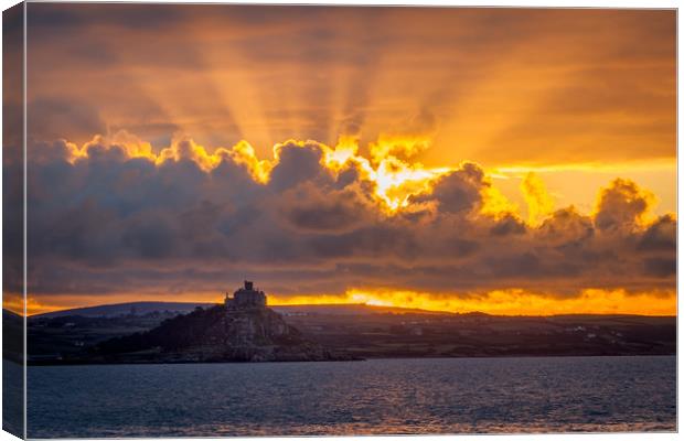 Sunrise at St Michael's Mount Cornwall Canvas Print by Jonathan Smith