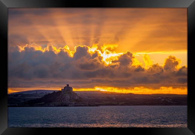 Sunrise at St Michael's Mount Cornwall Framed Print by Jonathan Smith