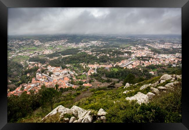 Looking Down On Sintra Portugal Framed Print by Wight Landscapes