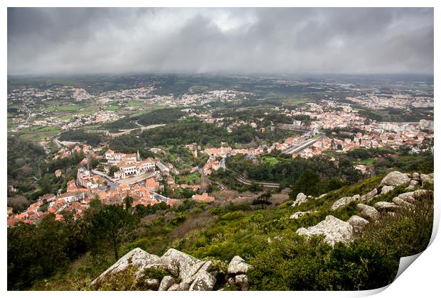 Looking Down On Sintra Portugal Print by Wight Landscapes