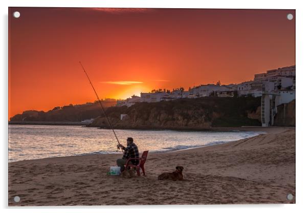 Albufeira Sunset Algarve Portugal Acrylic by Wight Landscapes