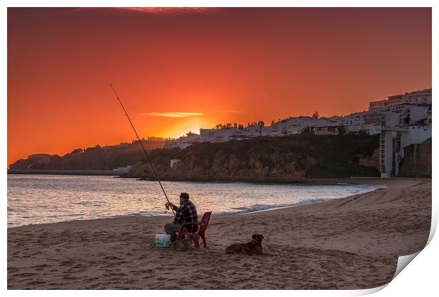 Albufeira Sunset Algarve Portugal Print by Wight Landscapes