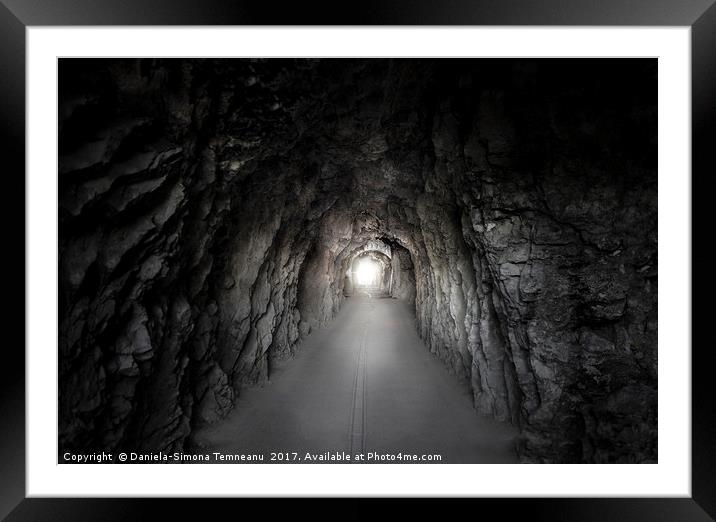 Stone tunnel under a mountain Framed Mounted Print by Daniela Simona Temneanu