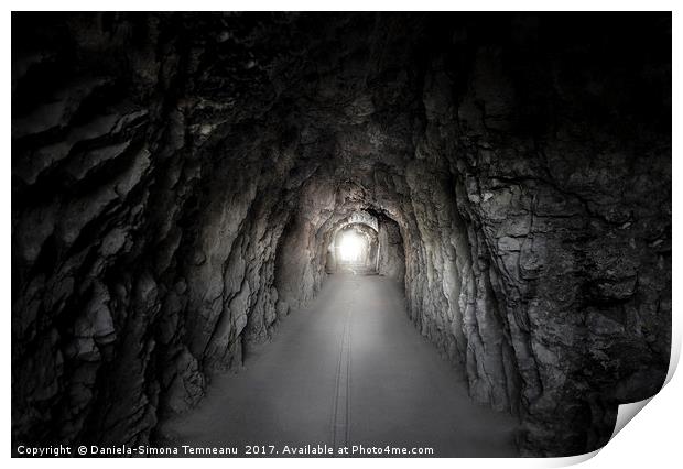 Stone tunnel under a mountain Print by Daniela Simona Temneanu