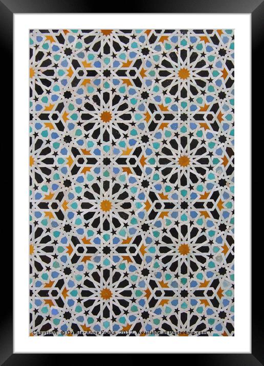 Floral Tiles, Fes, Morocco Framed Mounted Print by Carole-Anne Fooks