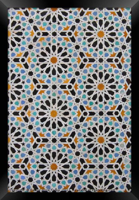 Floral Tiles, Fes, Morocco Framed Print by Carole-Anne Fooks