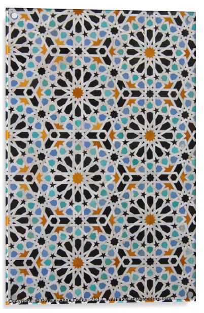 Floral Tiles, Fes, Morocco Acrylic by Carole-Anne Fooks
