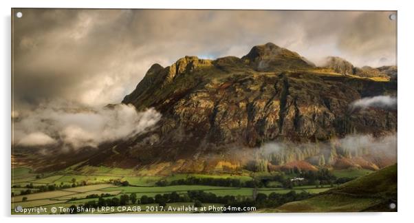 MAJESTIC LANGDALE PIKES SWATHED IN CLOUD Acrylic by Tony Sharp LRPS CPAGB