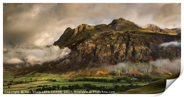 MAJESTIC LANGDALE PIKES SWATHED IN CLOUD Print by Tony Sharp LRPS CPAGB