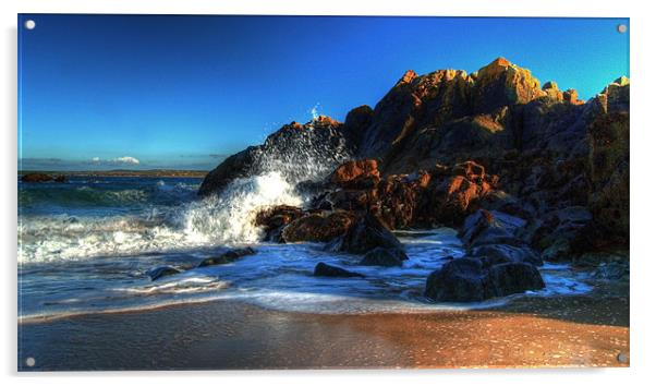 The sea, the waves & the beach Acrylic by Rob Hawkins