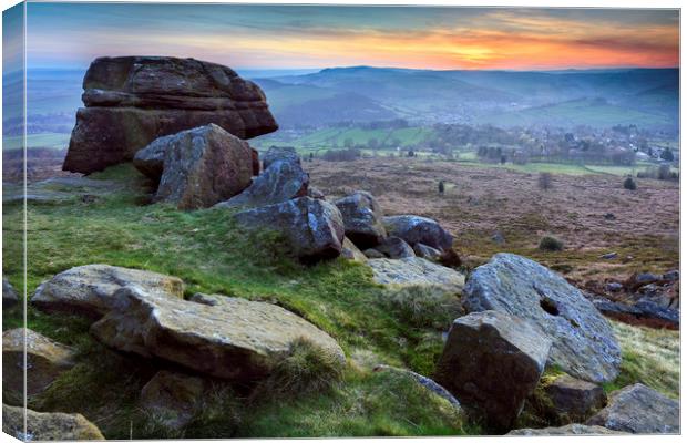 Baslow Edge Canvas Print by Andrew Ray