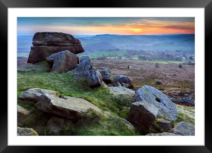 Baslow Edge Framed Mounted Print by Andrew Ray