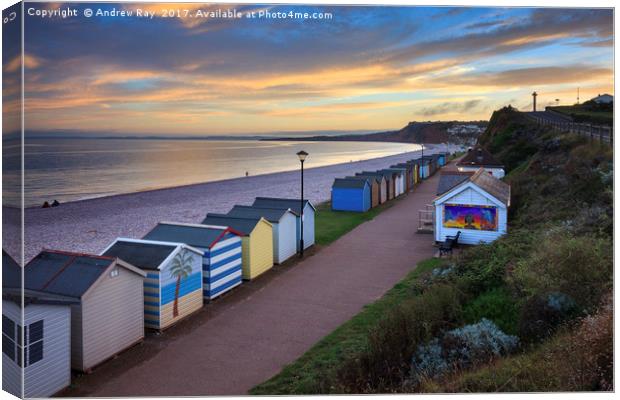 Budleigh Salterton Sea Front Canvas Print by Andrew Ray
