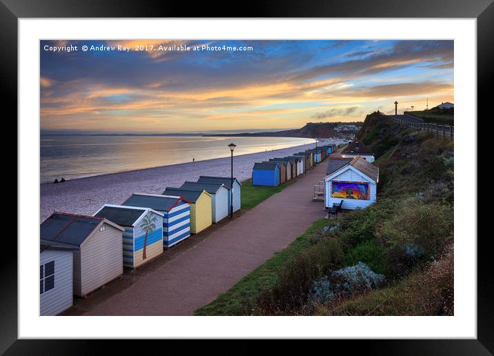 Budleigh Salterton Sea Front Framed Mounted Print by Andrew Ray
