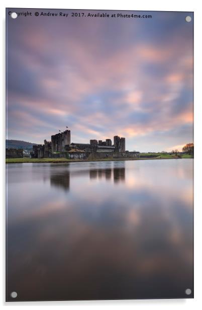 Caerphilly Castle at Sunset Acrylic by Andrew Ray