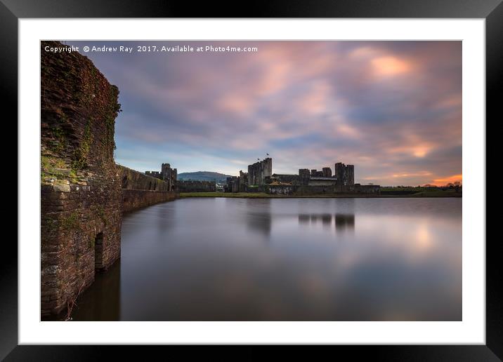 Evening Reflections (Caerphilly) Framed Mounted Print by Andrew Ray