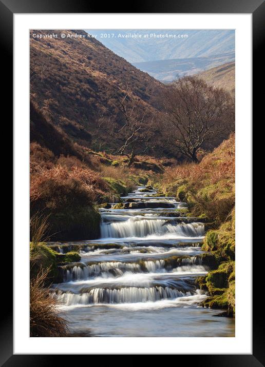 Fairbrook Waterfalls Framed Mounted Print by Andrew Ray