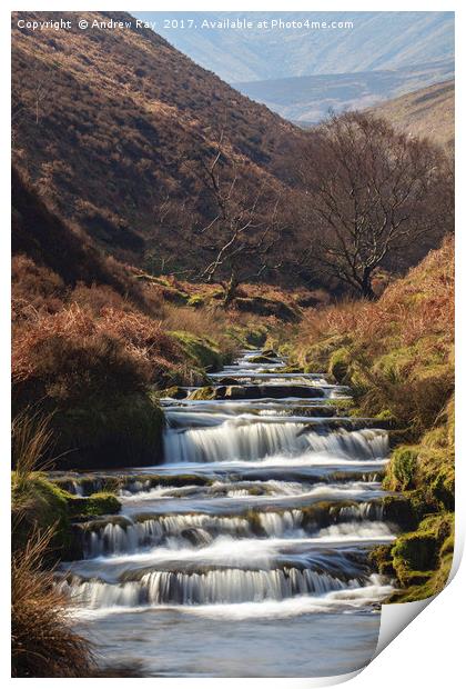 Fairbrook Waterfalls Print by Andrew Ray
