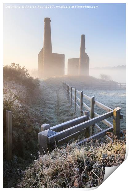 Frosty Morning (Wheal Bush) Print by Andrew Ray