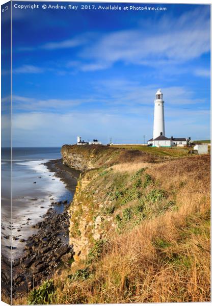 Nash Point Lighthouses Canvas Print by Andrew Ray