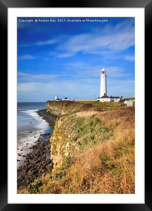 Nash Point Lighthouses Framed Mounted Print by Andrew Ray