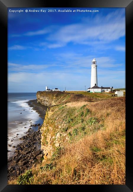 Nash Point Lighthouses Framed Print by Andrew Ray
