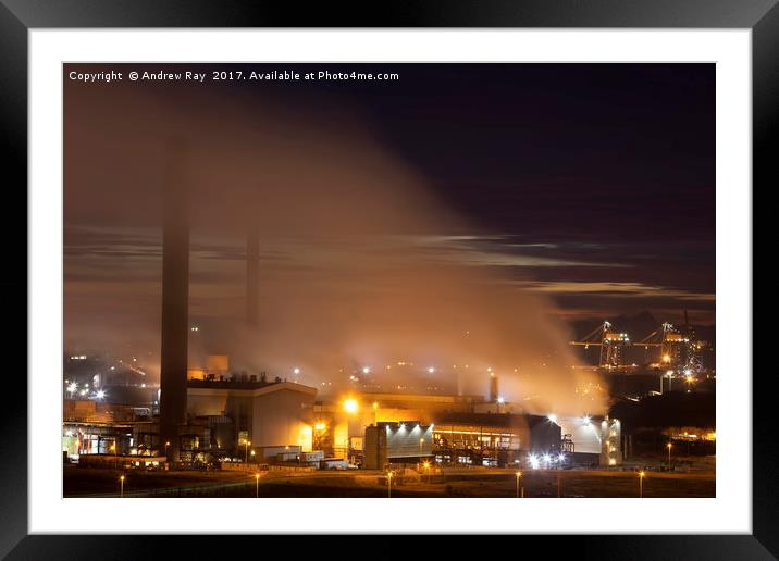 Port Talbot Twilight Framed Mounted Print by Andrew Ray