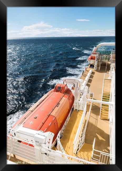lifeboat on a cruise ship on the sea Framed Print by Chris Willemsen