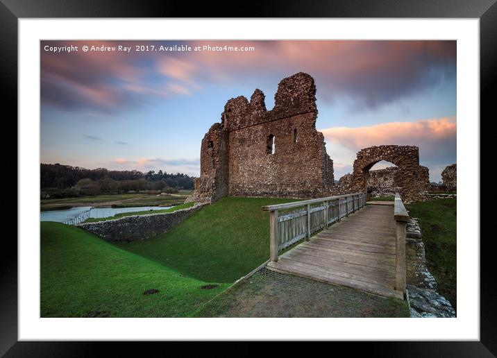 Sunset at Ogmore Castle Framed Mounted Print by Andrew Ray
