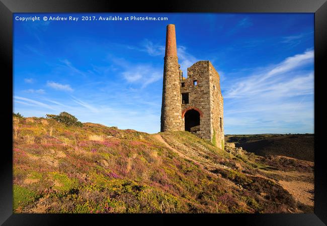 Tywarnhayle Engine House Framed Print by Andrew Ray