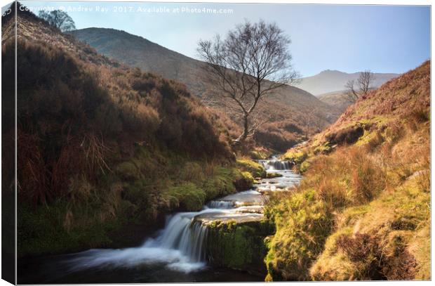 Waterfalls in Fairbrook Canvas Print by Andrew Ray