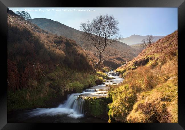 Waterfalls in Fairbrook Framed Print by Andrew Ray