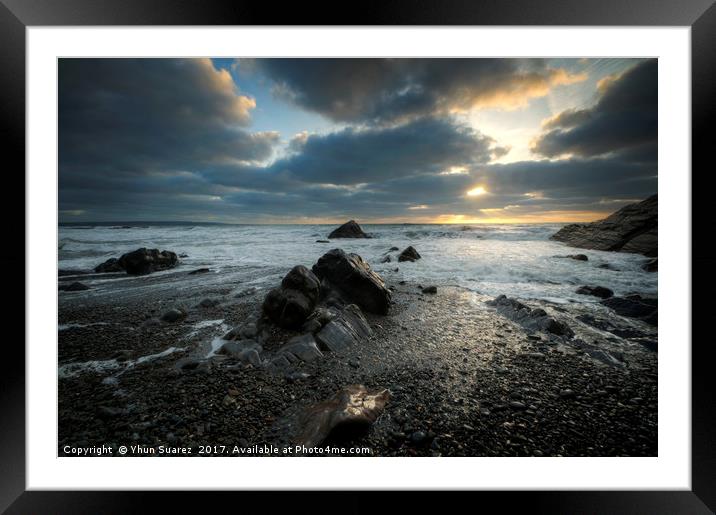 Sandymouth Beach 4.0 Framed Mounted Print by Yhun Suarez