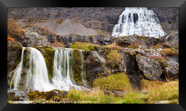 Dynjandi (Fjallfoss) waterfall, Iceland Framed Print by Alan Crawford