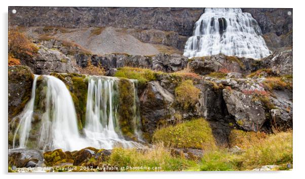 Dynjandi (Fjallfoss) waterfall, Iceland Acrylic by Alan Crawford