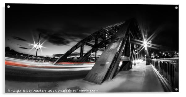 Light Trails across the Tyne Bridge  Acrylic by Ray Pritchard