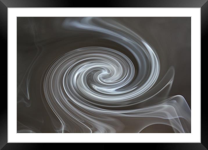 Smoke twirl Framed Mounted Print by les tobin