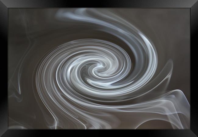 Smoke twirl Framed Print by les tobin